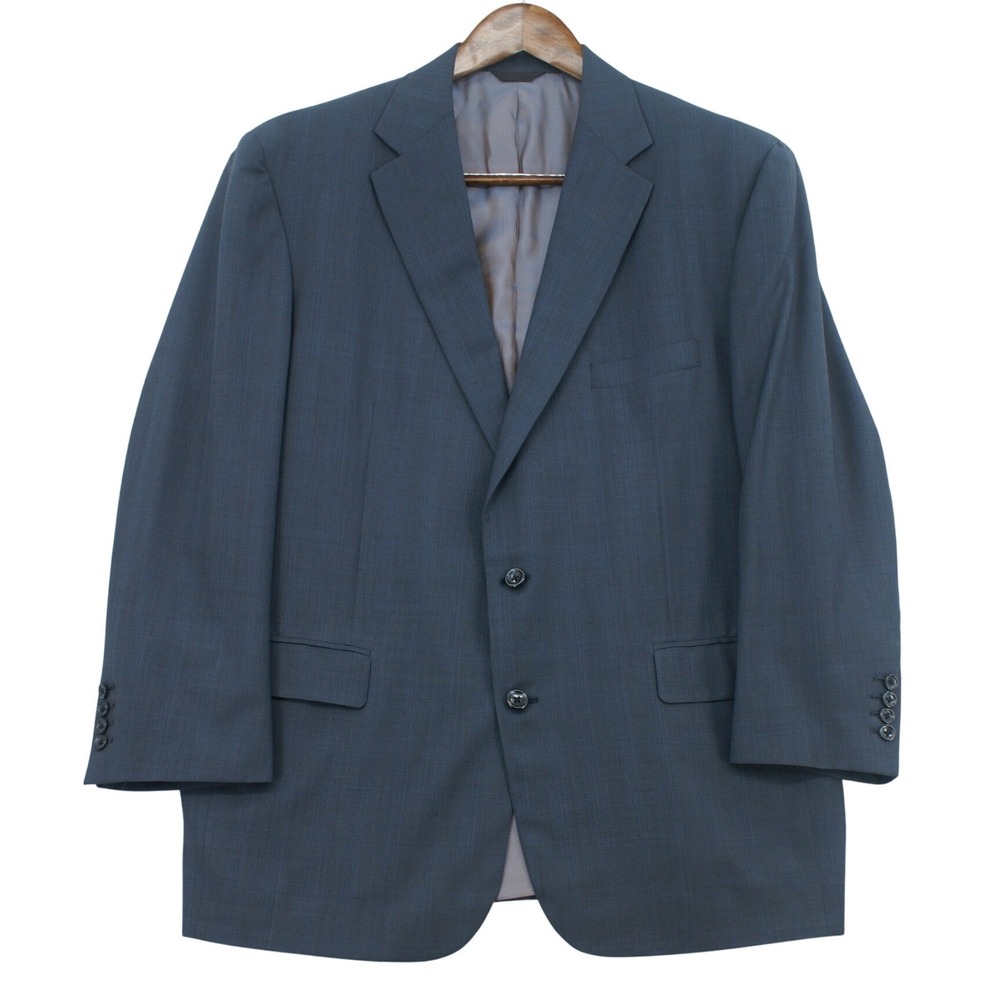 Holland & Sherry Savile Row Blue Glen Plaid Super 130s Worsted‎ Wool Blazer 50R